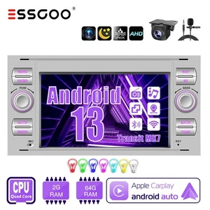Android 14 Auto 2+64G Carplay Autoradio GPS NAV Cam Für Ford Focus 2 Transit MK7 - Bild 1 von 15