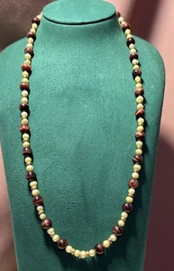 Tiger Eye Stone & Pearl Necklace Healing Crystal Energy Magnetic Clasp 23.5" - Picture 1 of 5