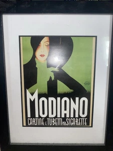 Gerahmte Modiano Zigarettenwerbung (französische Pop Art) 16 x 13 - Bild 1 von 3