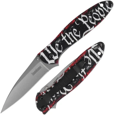 Cuchillo plegable asistido por puerro Kershaw 3 Sandvik 14C28N hoja de acero mango de aluminio Foto 1 de 3