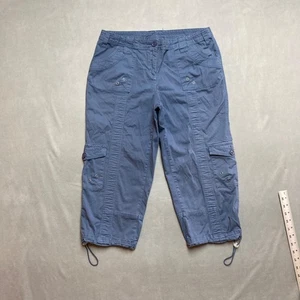Style & Co Cargo Pants Womens 12P Blue Capri Cropped Mid Rise Stretch Twill - Picture 1 of 9