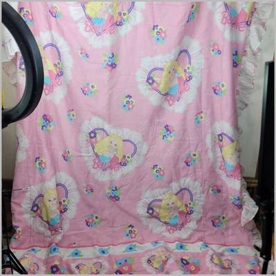 Barbie Edredón Floral Doble XL Completo 82" × 92" Rosa Vintage Años 90 Mattel 2 Caras Foto 1 de 4