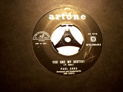 45rpm record...Paul Anka....You Are My Destiny/When I Stop Loving You....60s Pop - Image 1 of 2