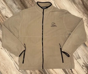 Ducks Unlimited Full Zip Jacket Men’s Size XL Beige Fleece Embroidered Mock Neck - Picture 1 of 24
