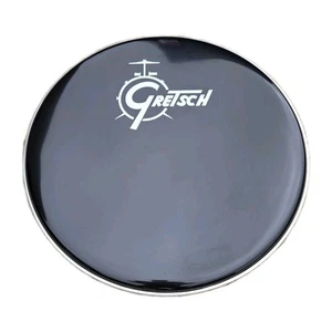 Cabezal de bombo resonante GRETSH Logo 22 " NUEVO negro  - Imagen 1 de 4