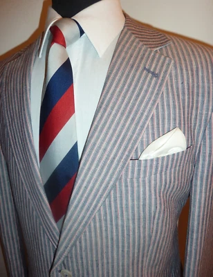 Boating Blazer Atelier Torino Blue Red White Stripe Rowing Jacket 42R Sport Coat - Image 1 of 4
