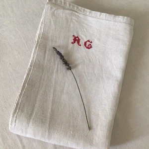 EIN antikes Vintage französisches Leinen Torchon Küchengeschirr Handtuch Mono AG - Bild 1 von 9