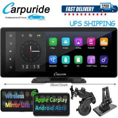 CARPURIDE W103 Portable Car Stereo Wireless Apple Carplay Android Auto Bluetooth - Image 1 of 4