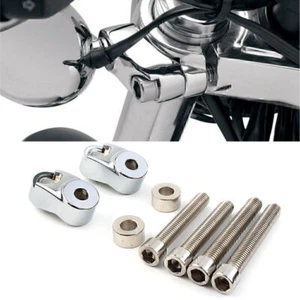 Short Front Turn Signal Mounts 39mm 49mm Forks Chrome for Harley Sportster FXR - Picture 1 of 5