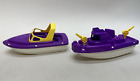 Processed Plastic Toy Harbor Patrol And Speed Boat Ship # 3156 Usa Purple 2 Lot