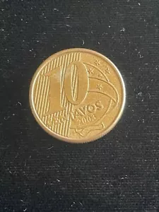 2003 Brazil 10 Centavos KM649 Bronze Plated Steel Coin - Picture 1 of 2