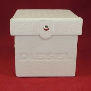 Diesel Original White Watch Box With Cushion Faux Leather Pre-owned 