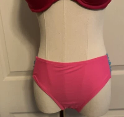 Pantalones de bikini SO rosa/azul elegantes coloridos cómodos trajes de baño para mujer talla 16 Foto 1 de 4