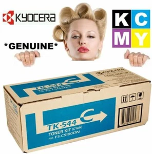 Kyocera Genuine/Original TK544C CYAN/BLUE Printer Toner Cartridge TK-544C 544-C - Picture 1 of 1