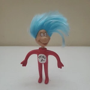 Cat In The Hat Thing 2 Bendy 3 3/4" Action Figure w/ Hair Dr Seuss Toy Rare !!! - Picture 1 of 4