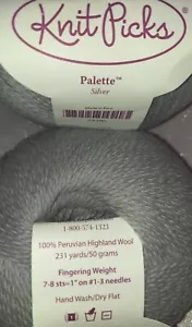 Lot Of 2 Knit Picks 100% Peruvian Highlandcwool 50g 231 Yds Color 0528 Lot 8854 - Picture 1 of 6