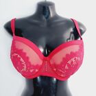 Bras N Things Underwire Bra Womens Size 34F 12F Red Full Cup Lace Lingerie Sexy