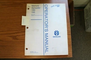 New Holland 190 195 Manure Spreader Operator's Manual - Picture 1 of 1