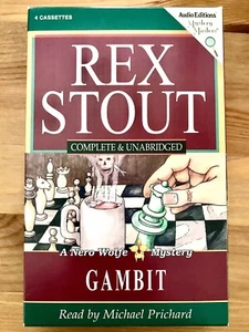 GAMBIT - Rex Stout a Nero Wolfe Mystery Hörbuch 4 Kassetten Set ungekürzt Sehr guter Zustand☝�️ - Bild 1 von 4