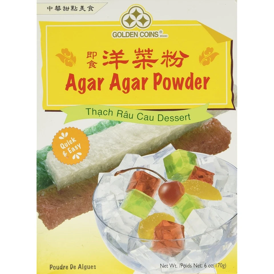 Golden Coins Agar Agar Powder Oriental Dessert Product of USA 6oz