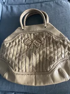 Anya Hindmarch braune Lederhandtasche - Herringbone mit Schleife - gebraucht - Bild 1 von 7