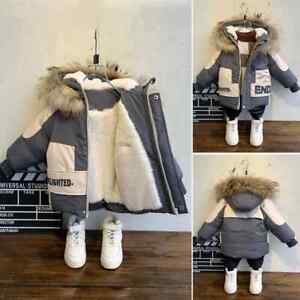 Manteau d'hiver garçons bébé collier en fourrure veste enfants parka 2-8 ans vêtements enfants