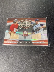 2009 Donruss Elite game-used Back 2 Back Lacks R.Grossman Q.Latimore minor leag - Picture 1 of 2