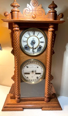 ANTIGUO WATERBURY NO. 40 CALENDARIO PERPETUO DOBLE ESFERA BONITO RELOJ 1891 FUNCIONA Foto 1 de 4