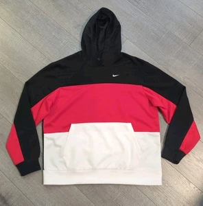 Nike Felpa con Cappuccio Rosso, Nero, Bianco Pullover Felpa Dri-Fit Swoosh Uomo Taglia Lg - Foto 1 di 15