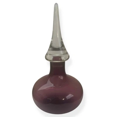 Decantador épico vintage Viking vidro ametista década de 1960 com rolha original 12" roxo - Imagem 1 de 4