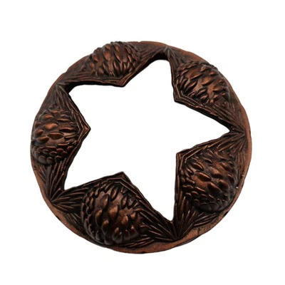 Yankee Candle Illuma Lid Candle Topper Bronze Tone Pinecone Star Print - Image 1 of 4