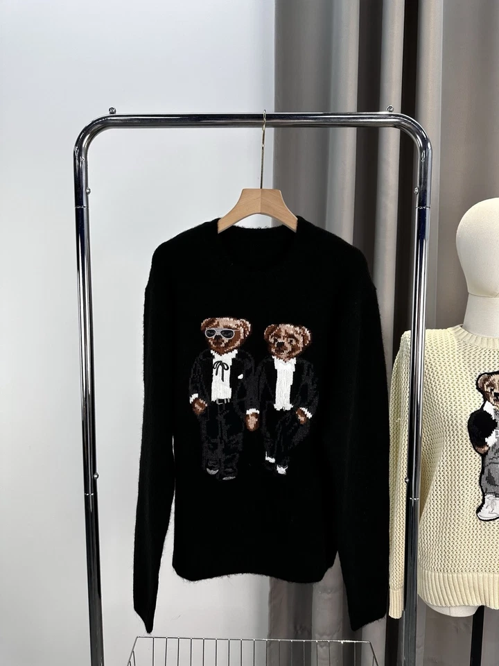 Polo Ralph Lauren Polo OSO Tejido Negro Doble Suéter ALGODÓN MUJER M Nuevo Foto 1 de 4