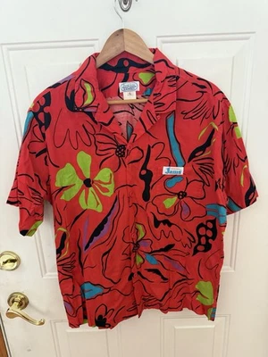 De Colección Original Jams World Años 80 Grande Floral Hawaiano Surf Line Algodón Hawaiano Foto 1 de 4