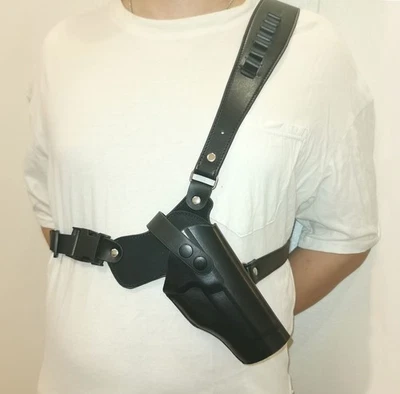 Funda de pecho táctica para exteriores Western G1911 funda de cuero de dibujo rápido Stock en EE. UU. Foto 1 de 2