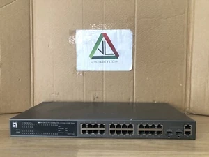 LevelOne GSW-2693 + pas de supports 24 ports 10/100 PoE + commutateur combiné 2G commutateur L2 - Photo 1/9