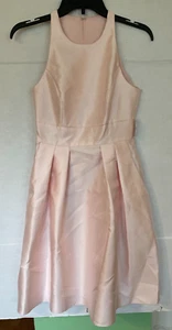 Alfred Sung  High-Neck Satin Cocktail Dress with Pockets - D769 SIZE 2 PINK NWOT - Picture 1 of 2