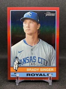 2025 Topps Heritage High Number BRADY SINGER #333 Chrome RED Refractor 4/5 SSP - Picture 1 of 3