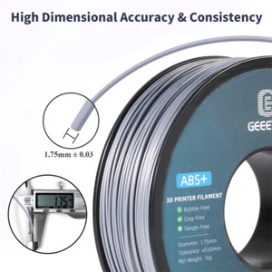 GEEETECH Filament ABS+ Silver 1.75mm 1kg/roll Consumables For FDM 3D Printer - Picture 1 of 8