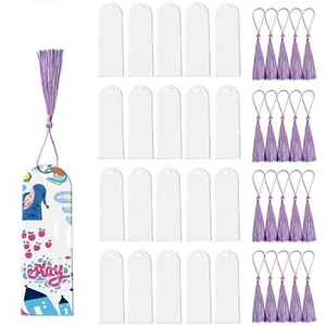 20Pcs Acrylic Bookmark 2 mm ThickBlank Acrylic Bookmarks with 20Pcs TasselsDI... - Picture 1 of 6