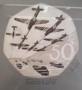 ORIGINAL Design Ltd Ed of 1000 only By John Mills For The D-Day 50p Anniversary - Picture 1 of 3