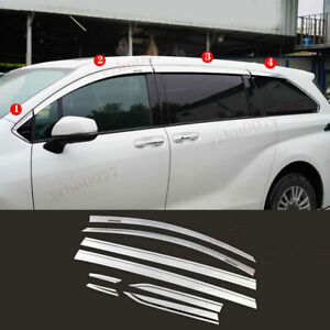 For Toyota Sienna 2021-2024 silver Window Visor Vent Sun Shade Rain Guard Shield