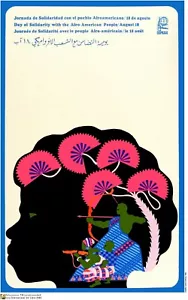 Poster politico.SET di 5. Solidarietà diritti civili americani. Pantere. Angela Davis - Foto 1 di 5