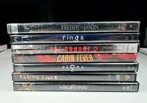 Lot Of 7 Horror Thriller Paranormal DVDs Freddy Jason Rings Grude 2 Cabin Fever - Picture 1 of 8