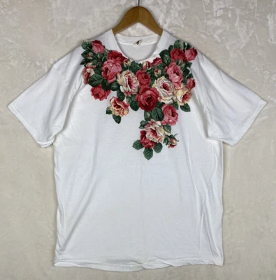 VTG Fruit Of the Loom T Shirt Womens XXX Large Floral 100% Cotton Single Stitch - Image 1 of 4
