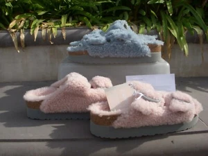 Papillio by Birkenstock Big Buckle Shearling Pink or Blue EU38N US7N Ins~9.5"lg - Picture 1 of 18