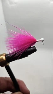 10-1/32oz handgebundene Marabu Jigs #6 Haken weiß weiß rosa Panfish Zander Barsch - Bild 1 von 1