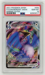2021 Pokemon SWSH Shining Fates Full Art Cramorant VMax #055 PSA 10 LOW POP - Picture 1 of 2