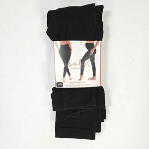 Isabel Maternity Tights S/M Fleece Lined Footless Covers Belly Stretch Black - Picture 1 of 13