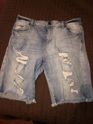 Pantalones Cortos de Jean Hot Kiss Para Mujer Junior Azul Jean Denim Chino Corte Distress 16 Foto 1 de 4