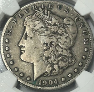 1904 S Morgan Silver Dollar NGC F12 Tough & Desirable Date/Nice Original Patina - Picture 1 of 8